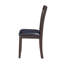 Paire de chaises de salle à manger transitionnelles, siège rembourré noir, finition, contreplaqué, structure en bois d'hévéa, dossier rectangulaire, pieds en bois légèrement évasés,