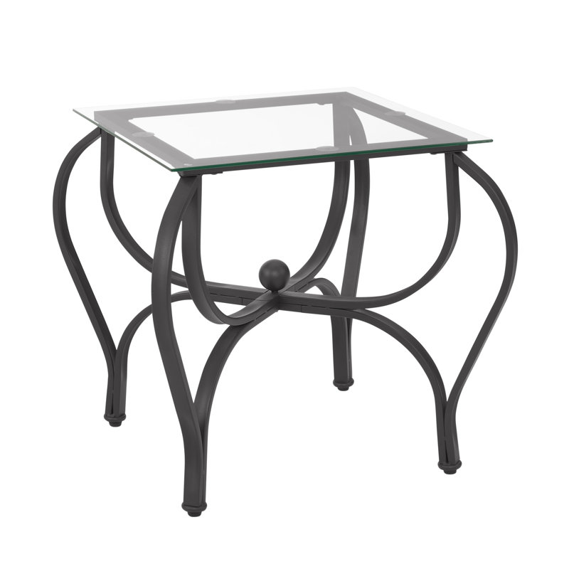 Rustic Black Tempered Glass 3-Piece Coffee and End Table Set
