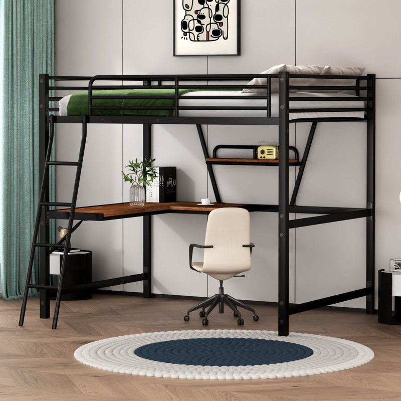 Lit mezzanine double Rhodes Kids, Noir, Simple