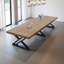 Grande table de banquet: table de salle à manger rectangulaire en bois massif de style industriel moderne de 110,23 pouces