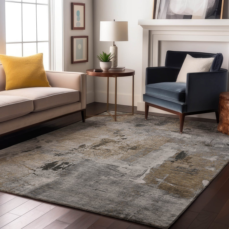 Premium Machine Washable Natoma AMF989 Abstract Rug, Rectangle 10' x 14'