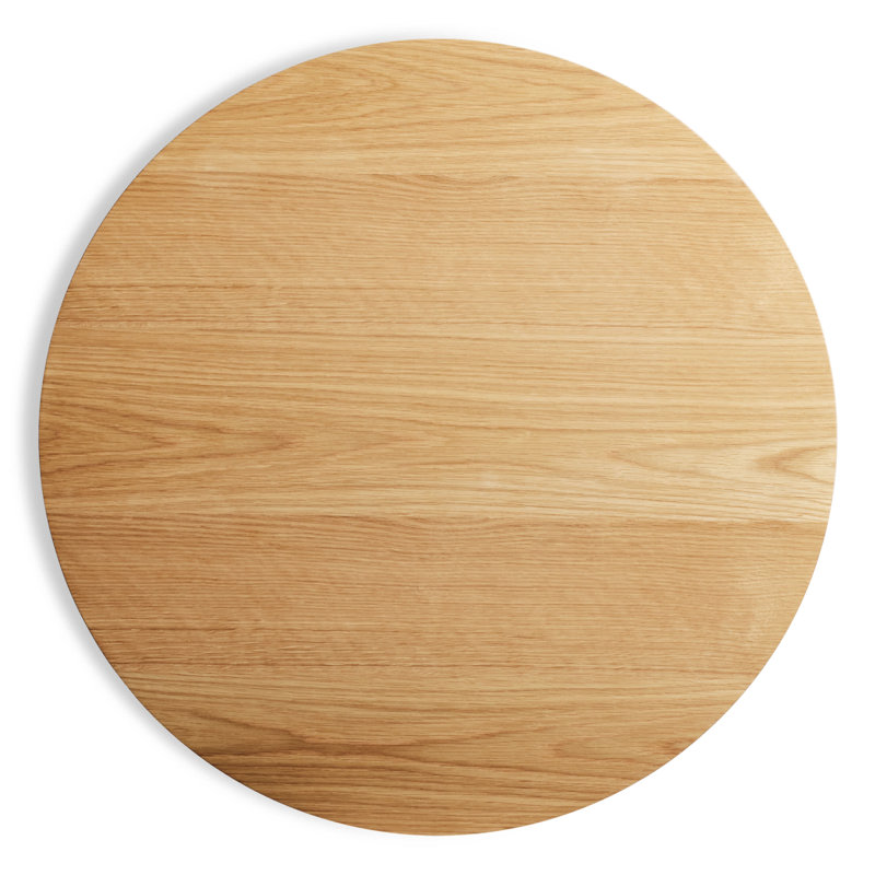 Easy Round Dining Table, Matte Black, 29" H x 30" W x 30" L, White Oak