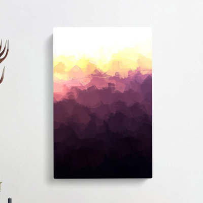 Sun Over A Mountain Range In Abstract - Wrapped Canvas