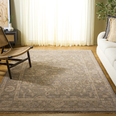 Samarkand Hand Knotted Wool;Cotton Oriental; Vintage Look Indoor Rug