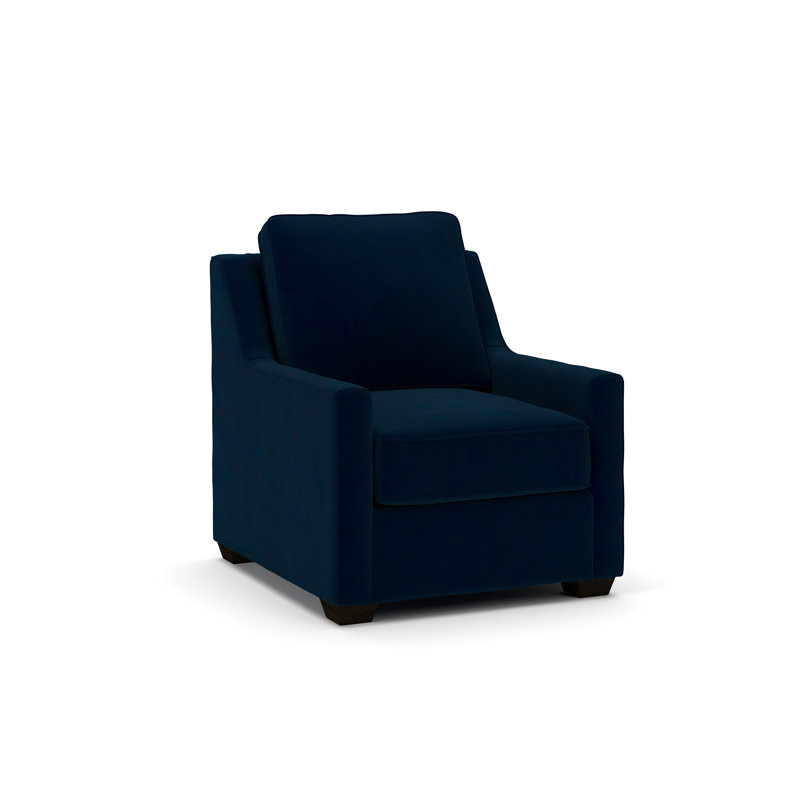 Gemi Upholstered Armchair, Bella Ink Blue Performance Velvet