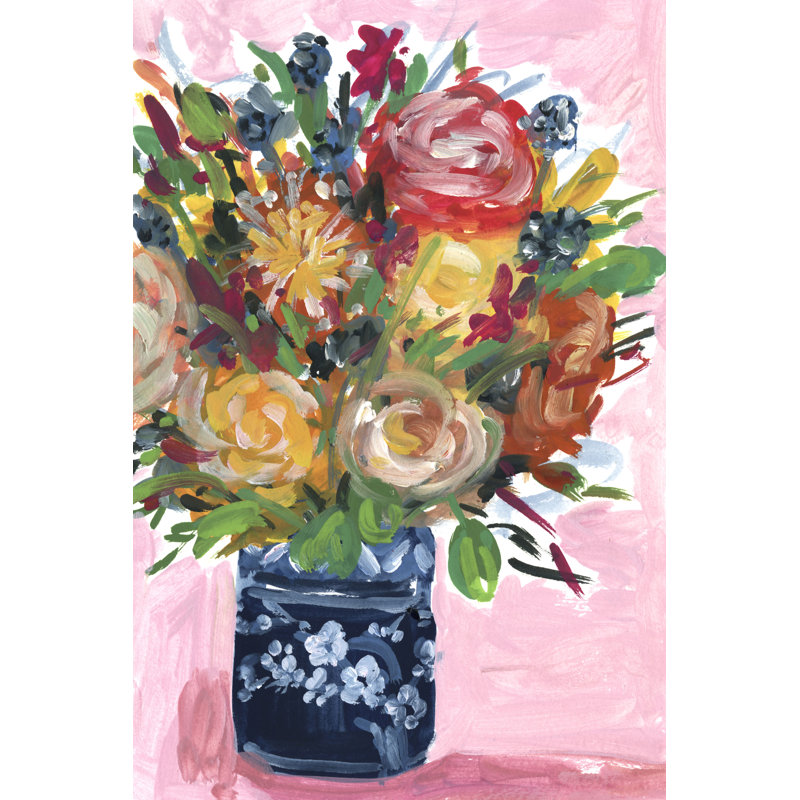 Bouquet dans un vase II, H 12 po x l 8 po x P 1,25 po