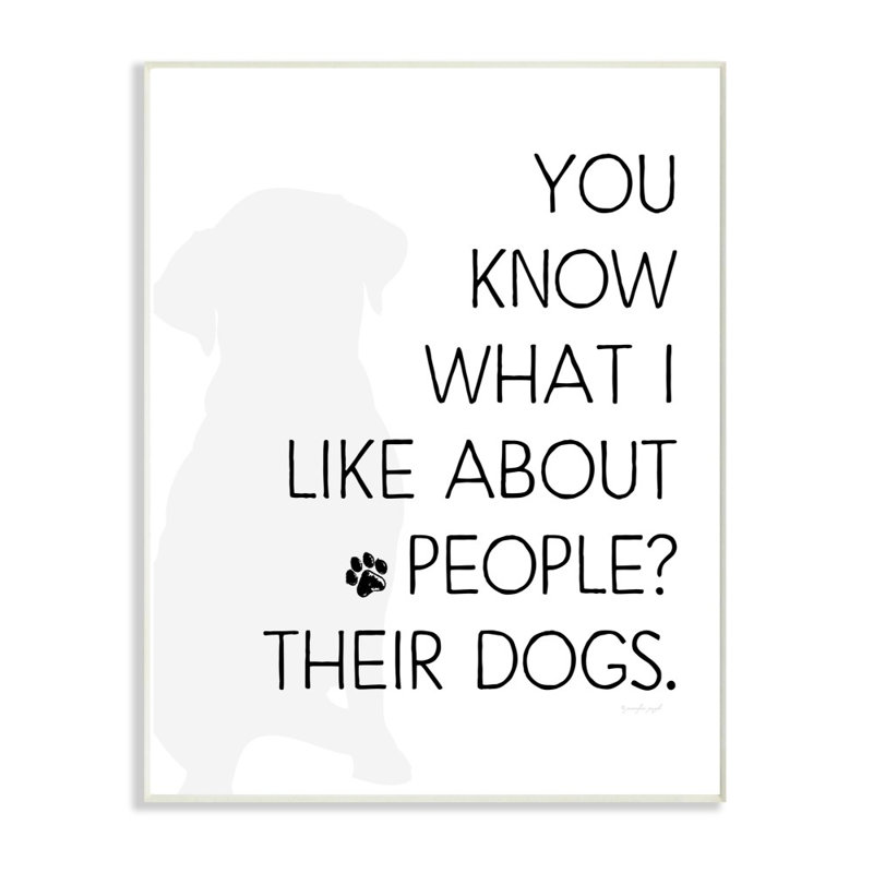 «I Like People for Leurs Dogs», ensemble d'impression sur toile panoramique, H 15 po x l 10 po, Plaque murale