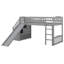 Lit mezzanine simple avec deux tiroirs et glissade, lit mezzanine en bois avec escalier, aucun sommier nécessaire