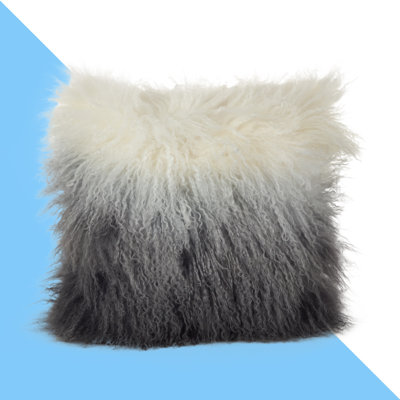 Mongolian Lamb Wool Abstract Lumbar Pillow