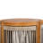 16.9" All-weather Wood Outdoor Side Table, Handwoven Rope Accent, Patio Decor, Low-maintenance, Tint