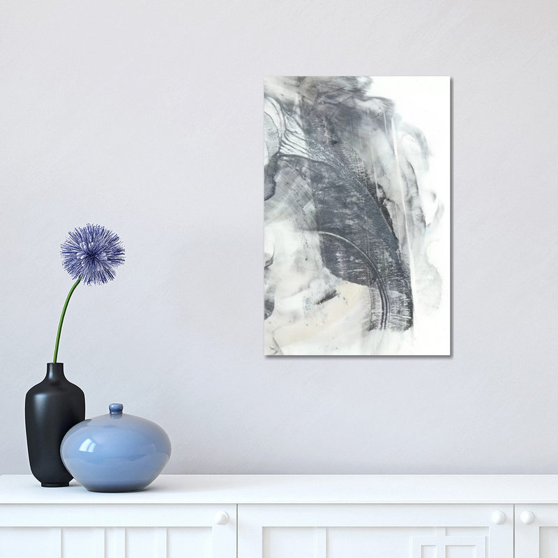 Reproduction d’art « marbré Grey II » par Ethan Harper, H 18 po x l 12 po x 1,5 po, Toile tendue, Pas de tapis