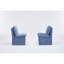 Ensemble de 2 chaises d'appoint de salle à manger avec accoudoirs et roulettes en lin bleu riche Rich L 25,6 po x l 19,3 po x H 36,2 po
