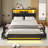 Upholstered Platform Bed Frame Full Size with Charging Station, 4 Drawers and LED Lights, Heavy Duty, No Box Spring Needed-215176010-202005754