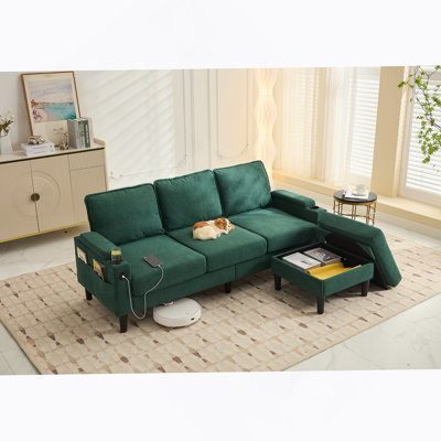 Canapé 3 places avec repose-pieds, canapé modulaire, banc en L et repose-pieds