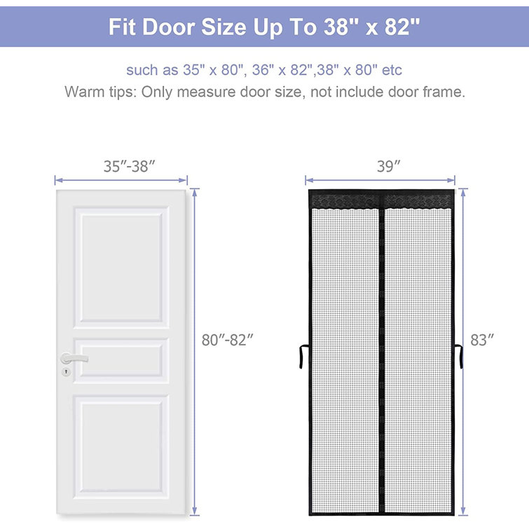 Magnetic Screen Door Fit Door Size 39 x 83 , French Door Mesh Curtain  with Heavy Duty 