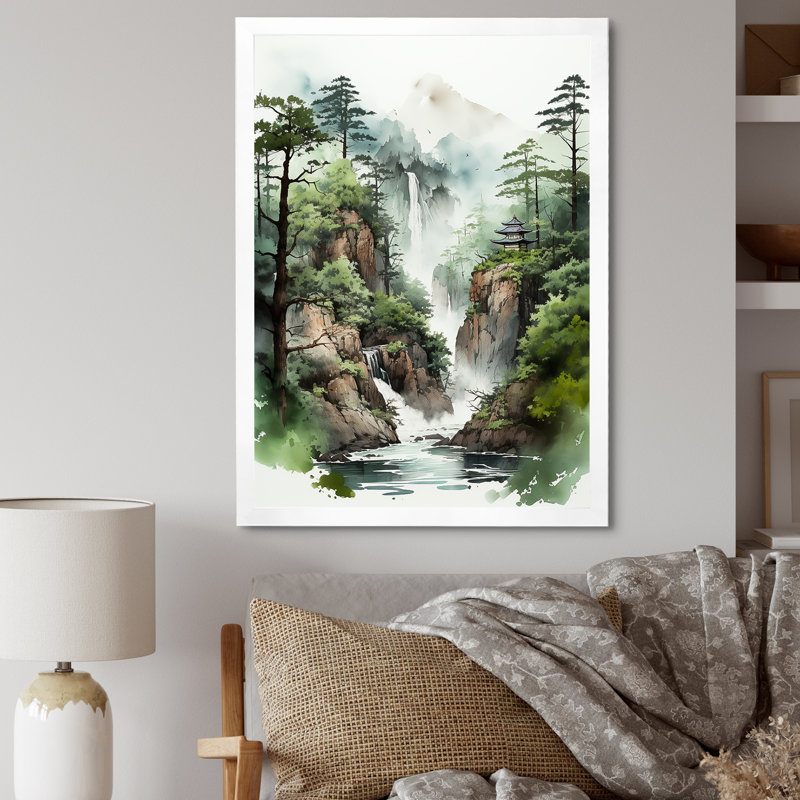 Minimalisme Cliffside Reverie I, H 32 po x l 16 po x P 1 po, Cadre simple blanc