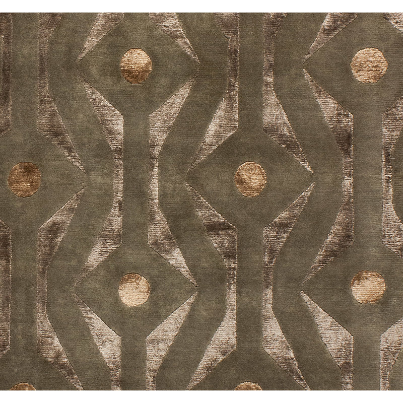 Geometric Area Rug in Brown/Ivory/Gray, Rectangle 8' x 10'