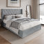 LIT DE RANGEMENT DE GRANDE PLATE-FORME WINGBACK RELEVÉ EN VELOURS GRIS CLAIR-126672262-126672268