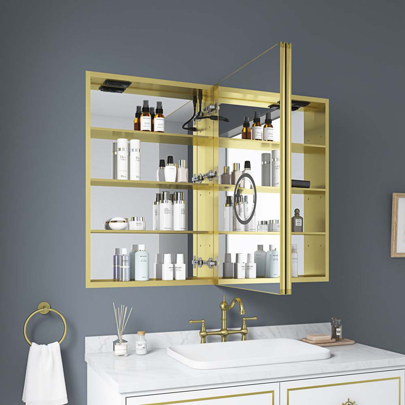 Armoire à pharmacie avec miroir 6 tablettes Mehdo