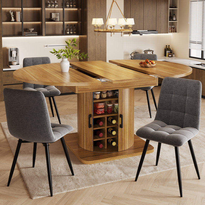 158 cm Extendable Dining Table, brown