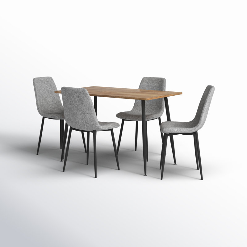 Ensemble de table de salle à manger pour 4 personnes Tapscott avec table rectangulaire 47 po et 8 chaises rembourrées en tissu