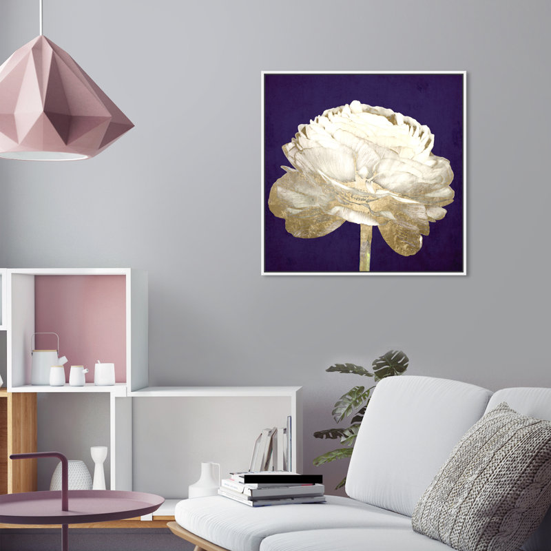 Violet violet, fleur de luxe - impression, H 24 po x l 24 po, Toile flottante blanche