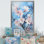 Fleur de cerisier blanc et bleu Flow III - Art mural cerisier en fleurs
