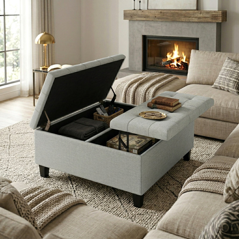 Harrison Coffee Table Storage Ottoman