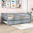Wood Daybed with Twin Trundle and Guardrails-537538285-537538291
