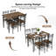  Ensemble de salle à manger de cuisine 5 pièces 17 étages 17 pièces avec plateau en bois pour 4 personnes-1215789696-1215789725