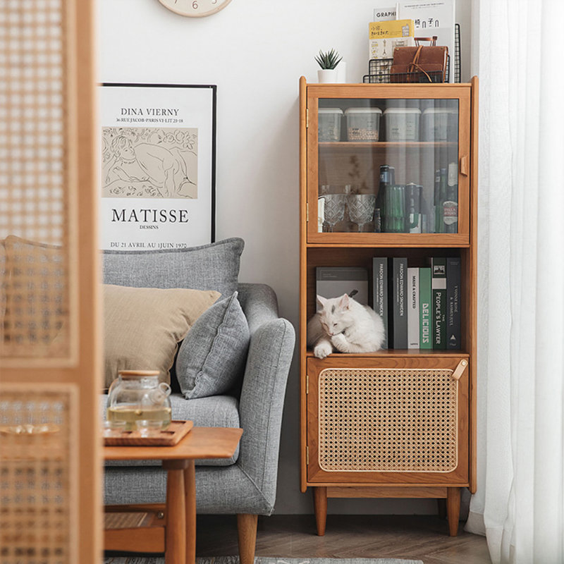 Modern Simple Solid Wood Display Cabinet