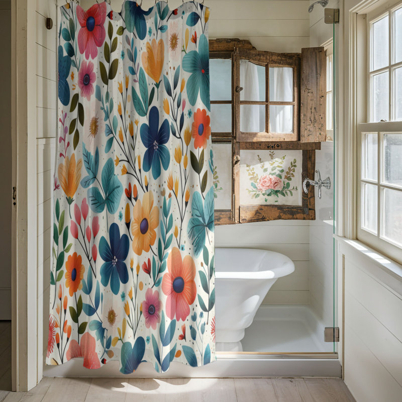 Rideau de douche standard 1 pièce Spring Blossom Dance, H 74 po x l 71 po
