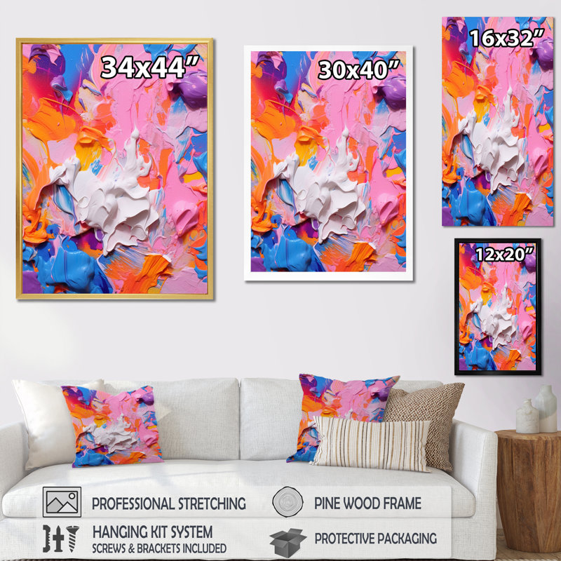 «Rose and White Explosions of Color I», reproduction d'art sur toile, H 44 po x l 34 po x P 1,5 po, Cadre flottant noir