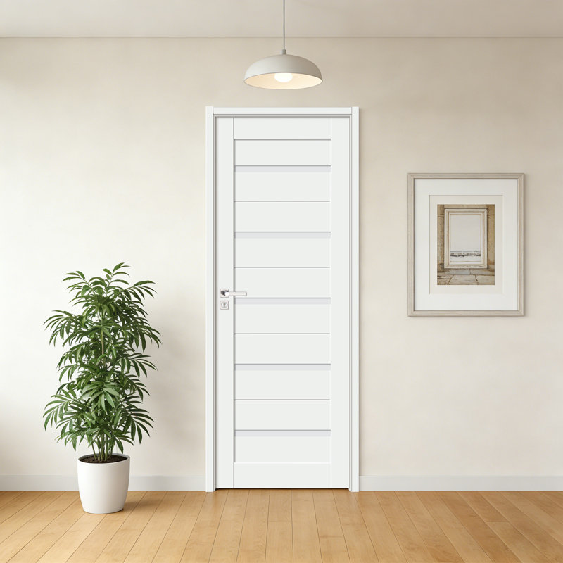 Structure en bois massif préfini blanc et plaque de porte en verre, porte intérieure avec finition intérieure, porte intérieure en bois, porte intérieure blanche - porte en verre Milky Exclusive 24 po x 80 po pouvant être utilisée comme porte battante, grange, porte pliante et porte escamotable  