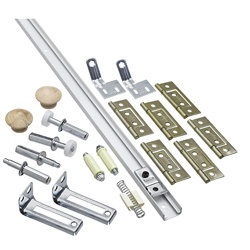 White 60-Inch Folding Door Hardware Set for Bi-Fold Doors