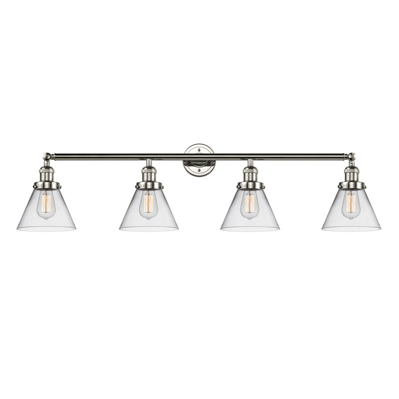 Gebhardt 4 - Light Dimmable Vanity Light, Clear, Satin Gold, 6 Watt Vinage LED Bulb