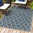 Hague Moroccan Trellis Textured Weave Navy/Gray Indoor/Outdoor Rug-1156063233
