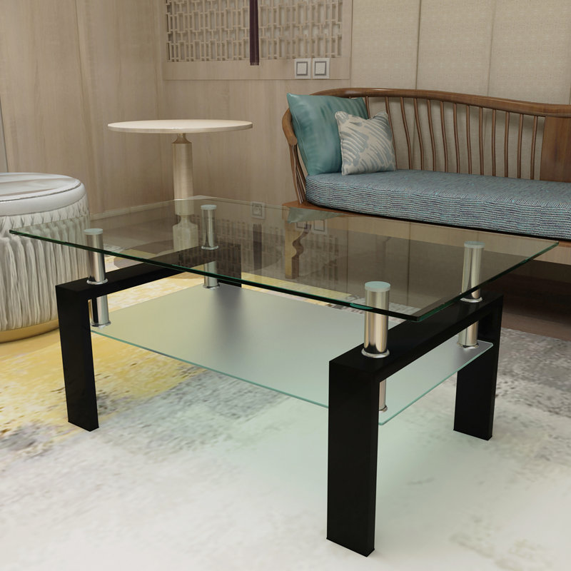 Table basse en verre transparent
