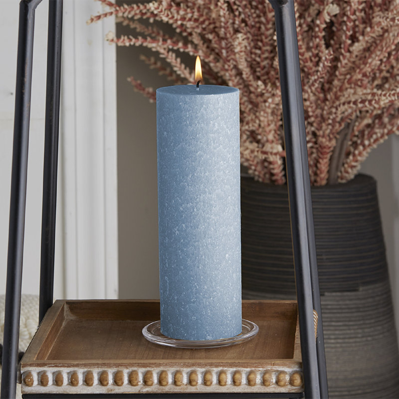 Bougie colonne non parfumée Timberline, H 3 po x l 3 po x P 3 po, Bleu