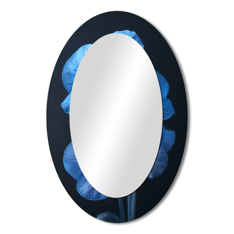 Miroir mural bleu traditionnel, 36 po x 24 po
