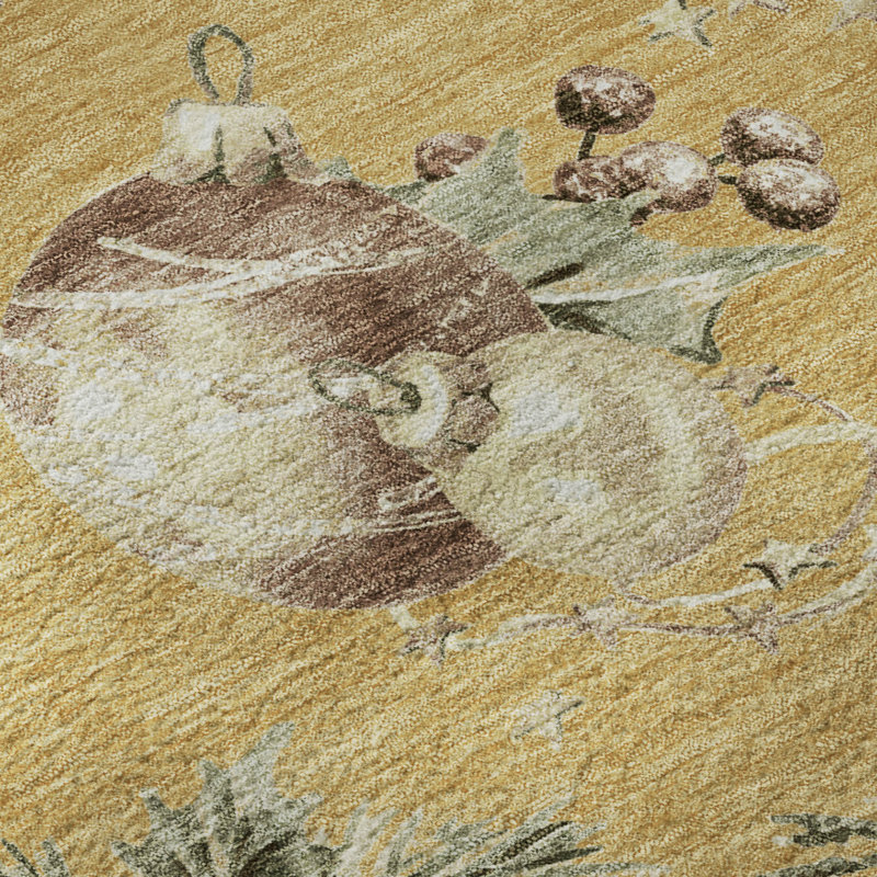 Tapis boules de Noël lavable à la machine de qualité supérieure AMF1828, Rectangle 10 pi x 14 pi