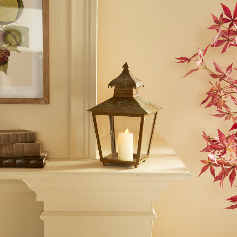 Hyuk Metal Tabletop Lantern, 12.5" H x 8" W x 8" D