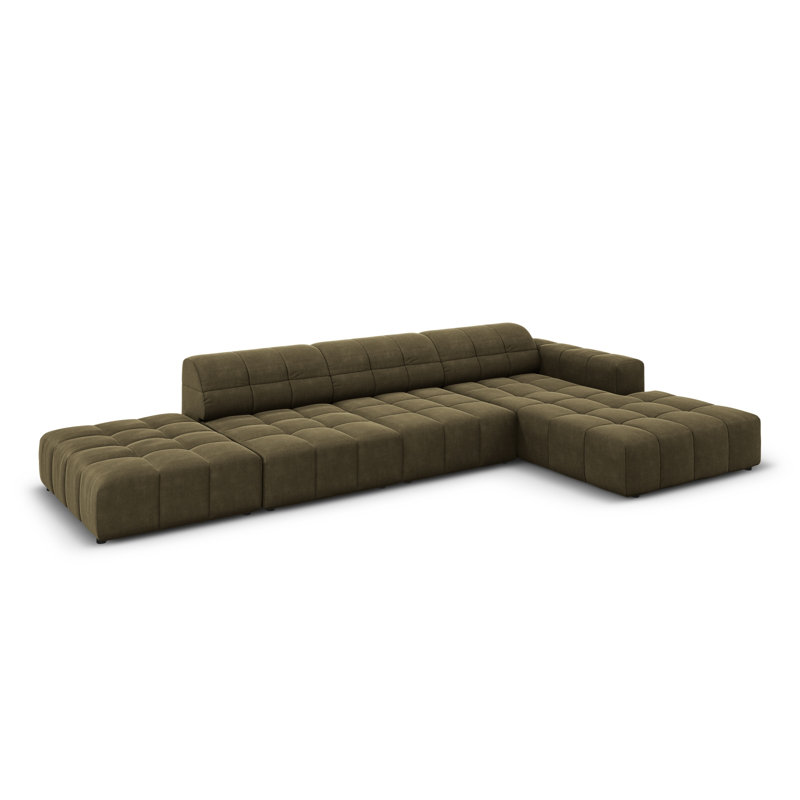 Chicago 5 Seater Corner Sofa, Green, Right Hand Facing