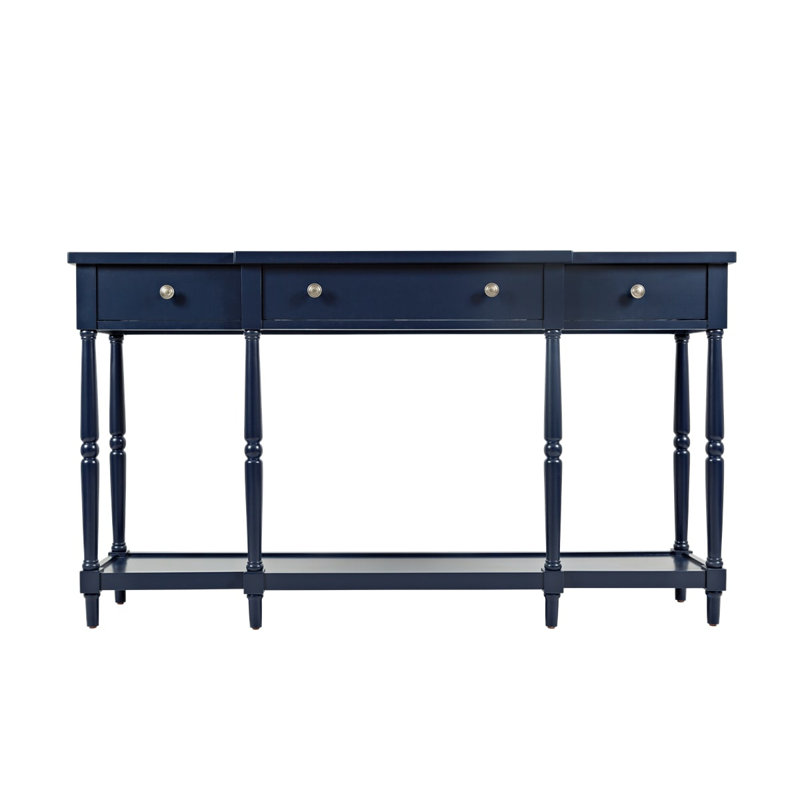 Cale 152cm Solid Wood Console Table, Navy