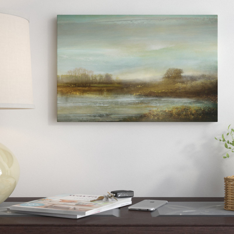 « brume on the étang », reproduction d’art sur toile, H 26 po x l 40 po x P 1,5 po