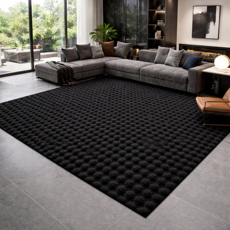 Geometric Shapes Machine Tufted Shag Area Rug, 160x230cm