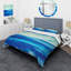 Ensemble de housse de couette Abstract - Microfibre bleu côtier-38758928