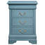 Table de chevet 3 tiroirs LouisPhillipe, bleu sarcelle-915205757
