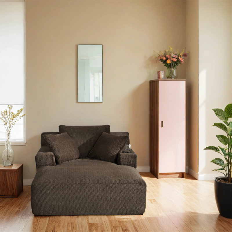 Très grand fauteuil inclinable et confortable, Brun