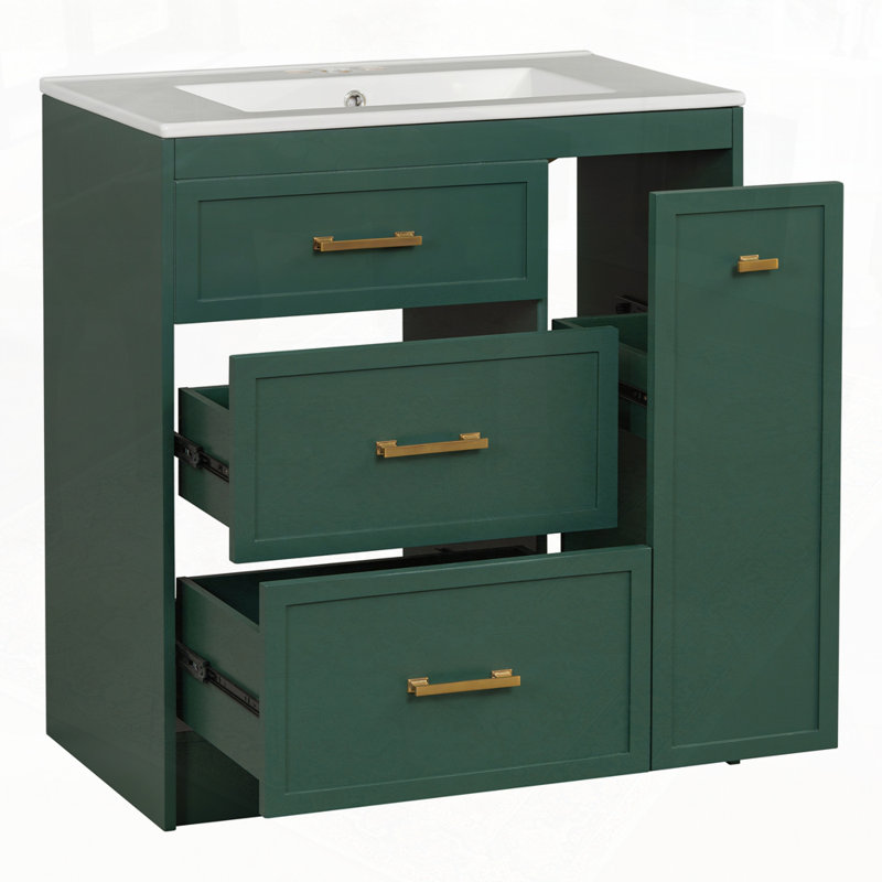 Ensemble de meuble-lavabo pour salle de bain, Vert